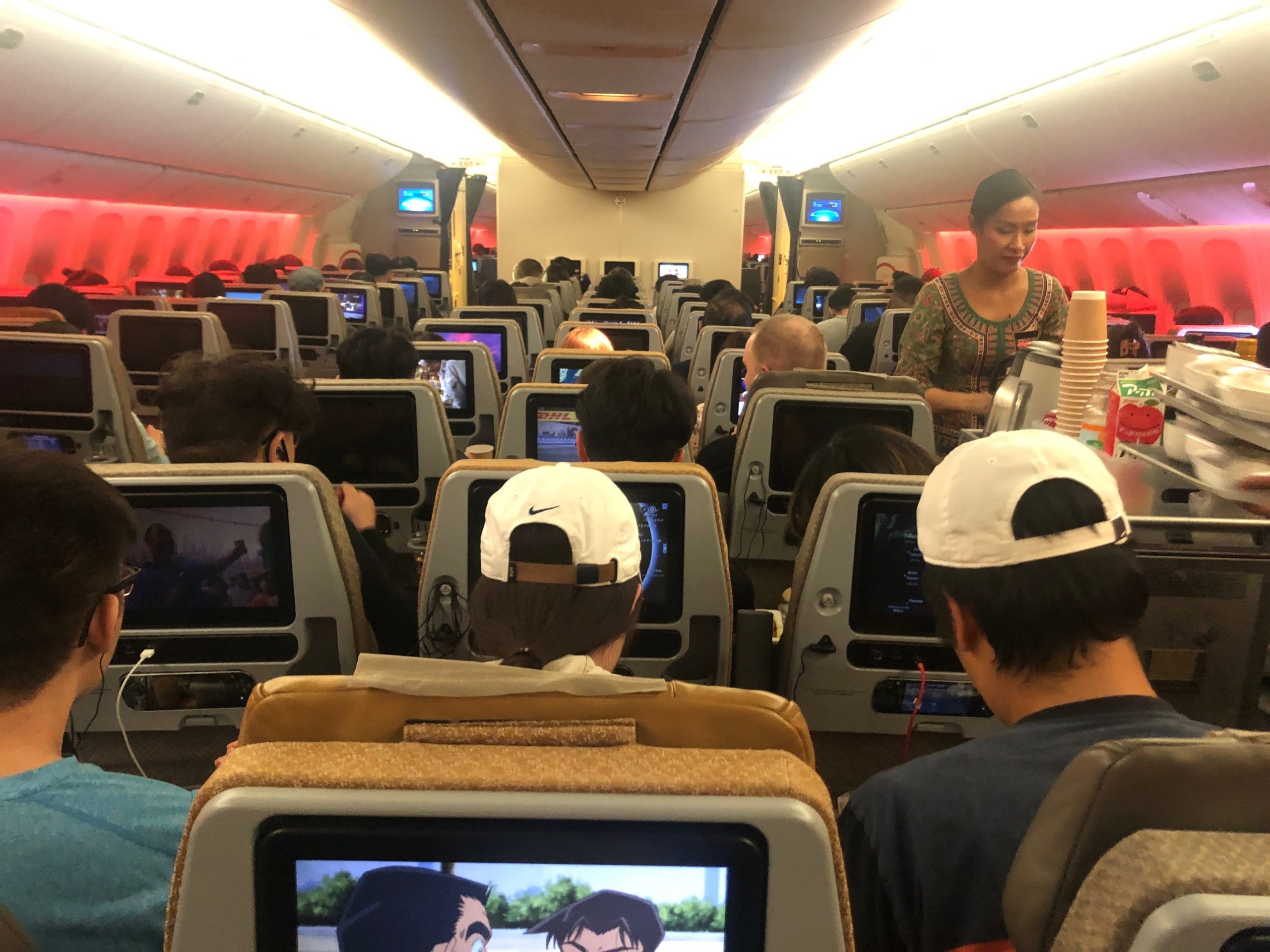 シンガポール航空エコノミークラスの座席