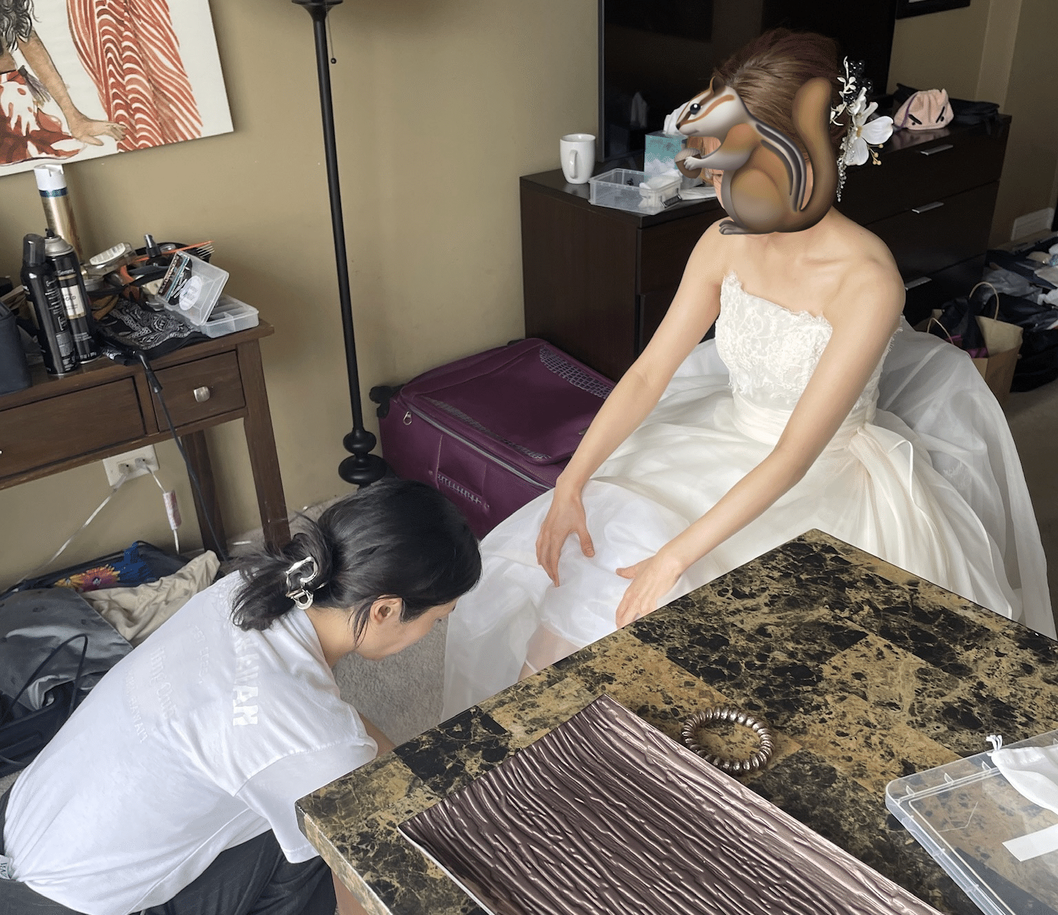ドレスに着替えて完成したハワイ挙式の花嫁姿