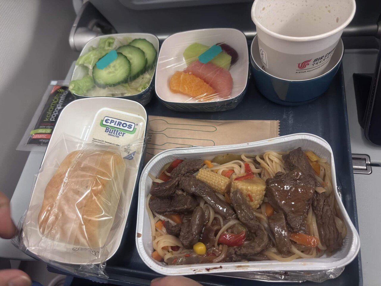 Air China 機内食 ビーフヌードル